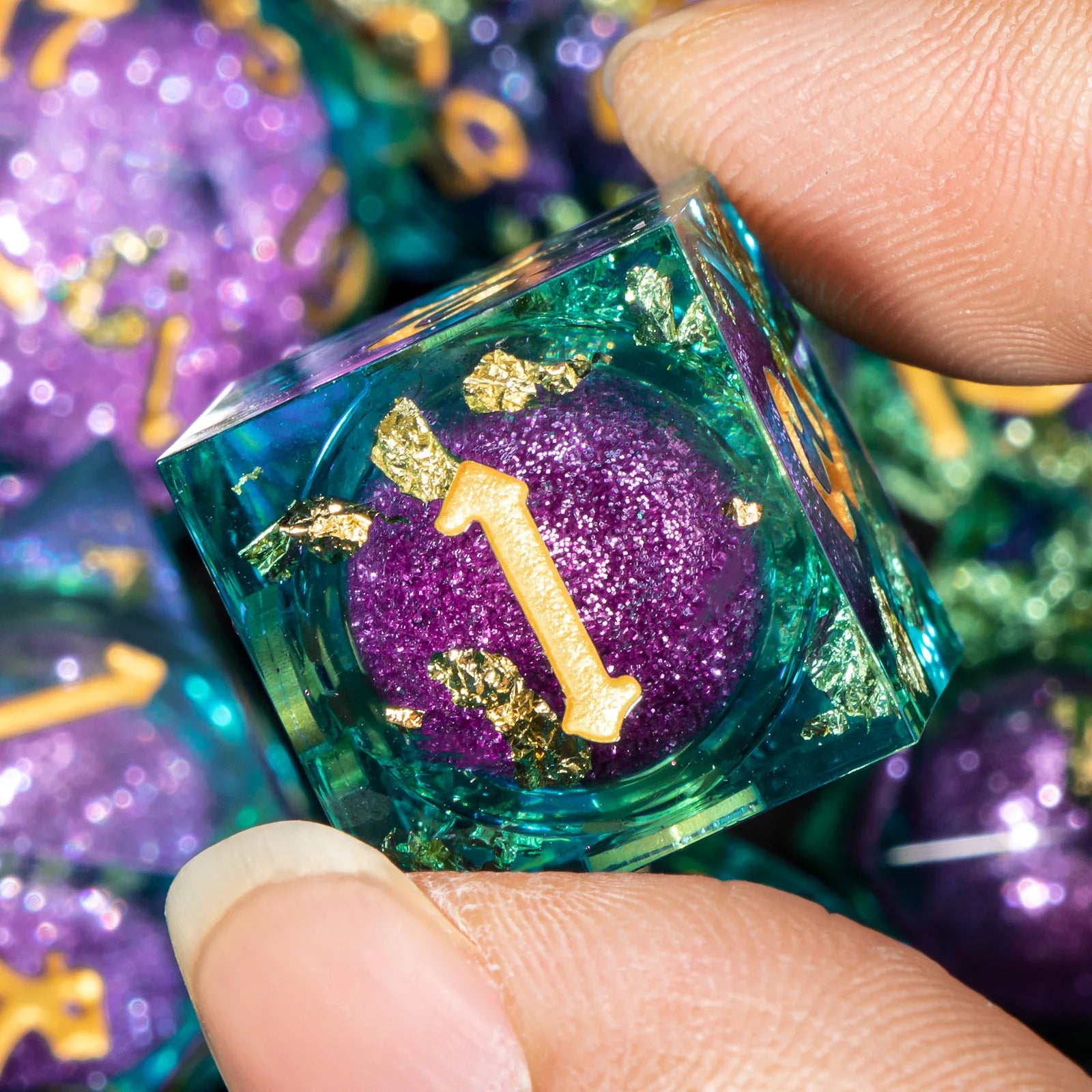 Infernal Pulse – Liquid‑Core 7‑Piece Dice Set