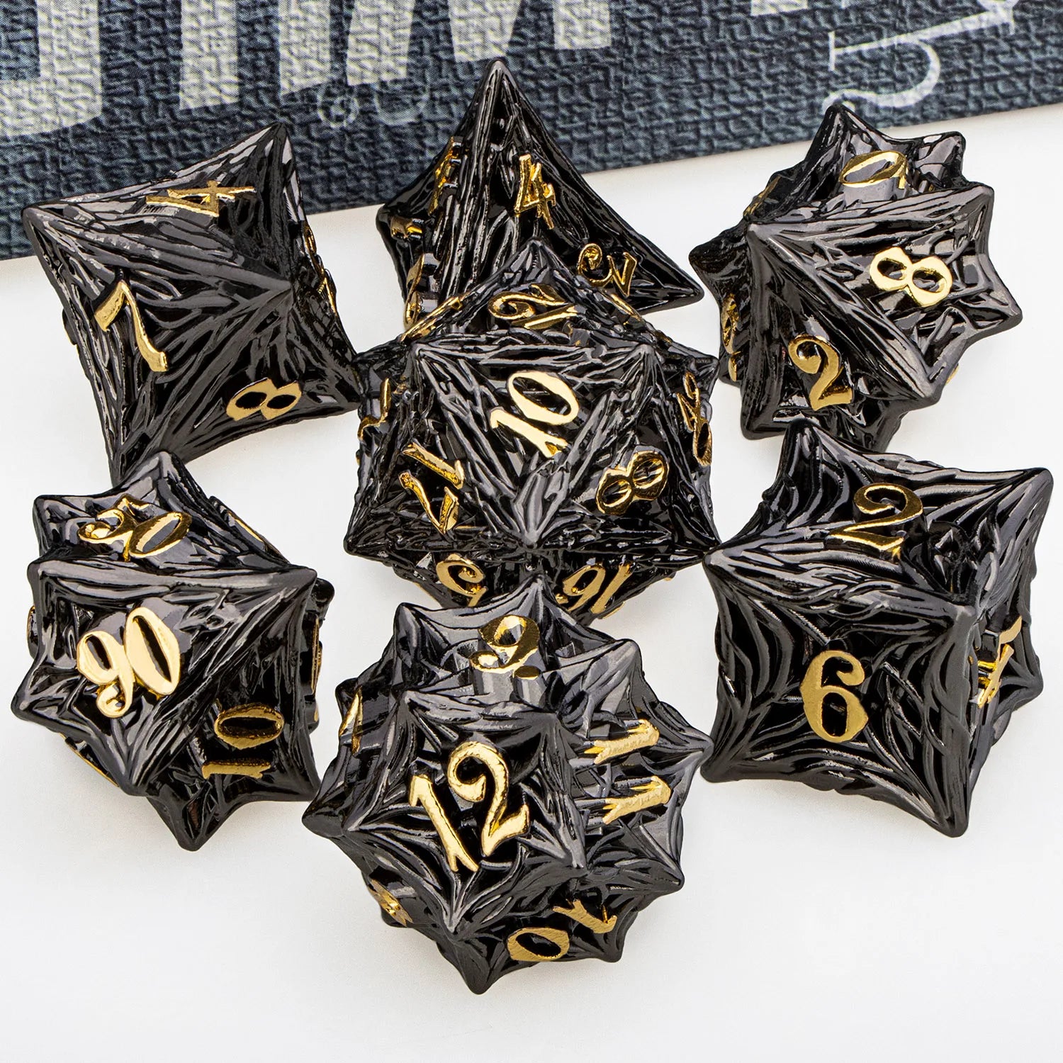 Ironflame – Metal 7‑Piece Dice Set