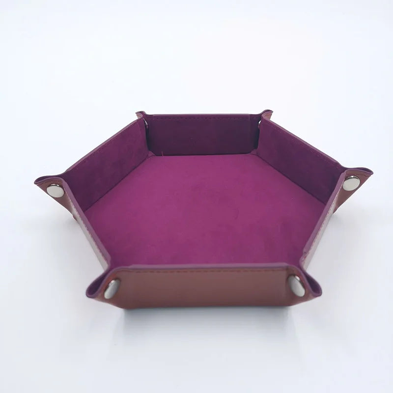Ethereal Pulse – Leather & Velvet Folding Dice Tray