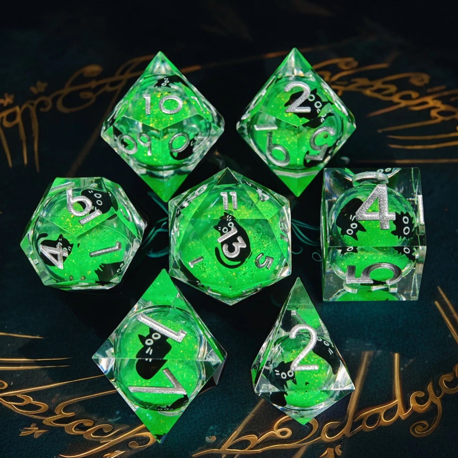 Arcane Spire – Liquid‑Core 7‑Piece Dice Set
