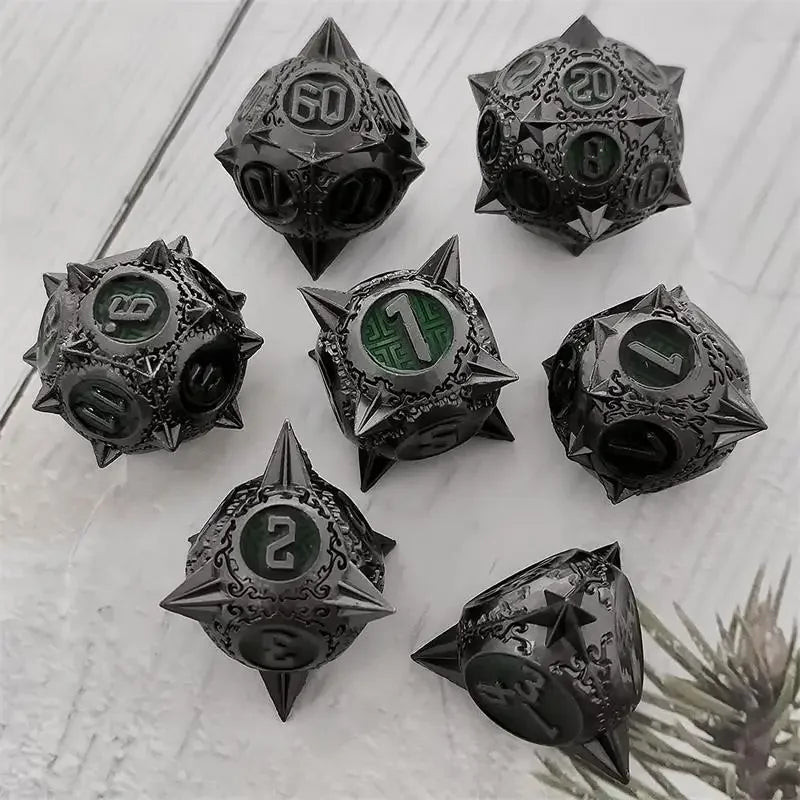 Runestone Forge – Metal 7‑Piece Dice Set