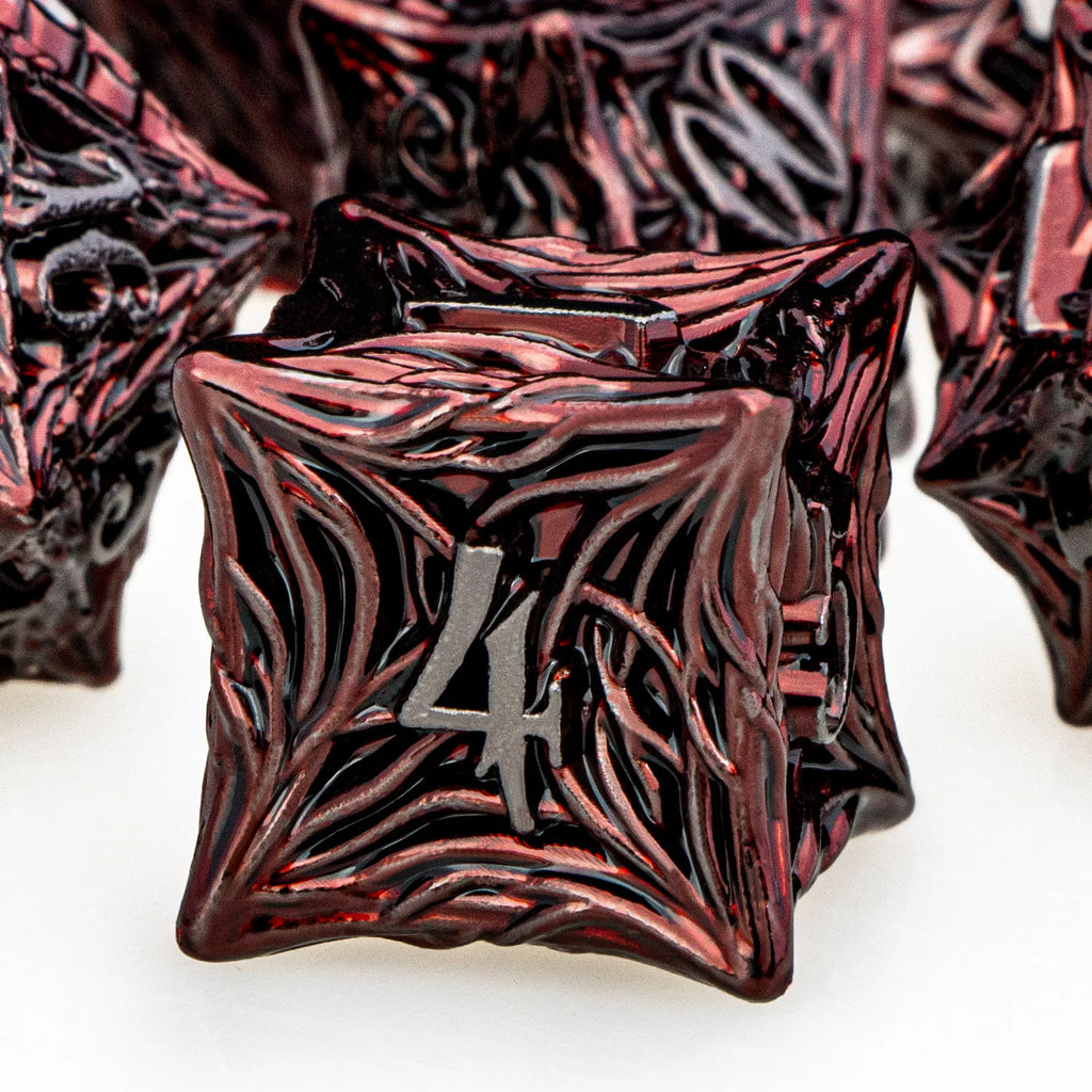 Ironflame – Metal 7‑Piece Dice Set