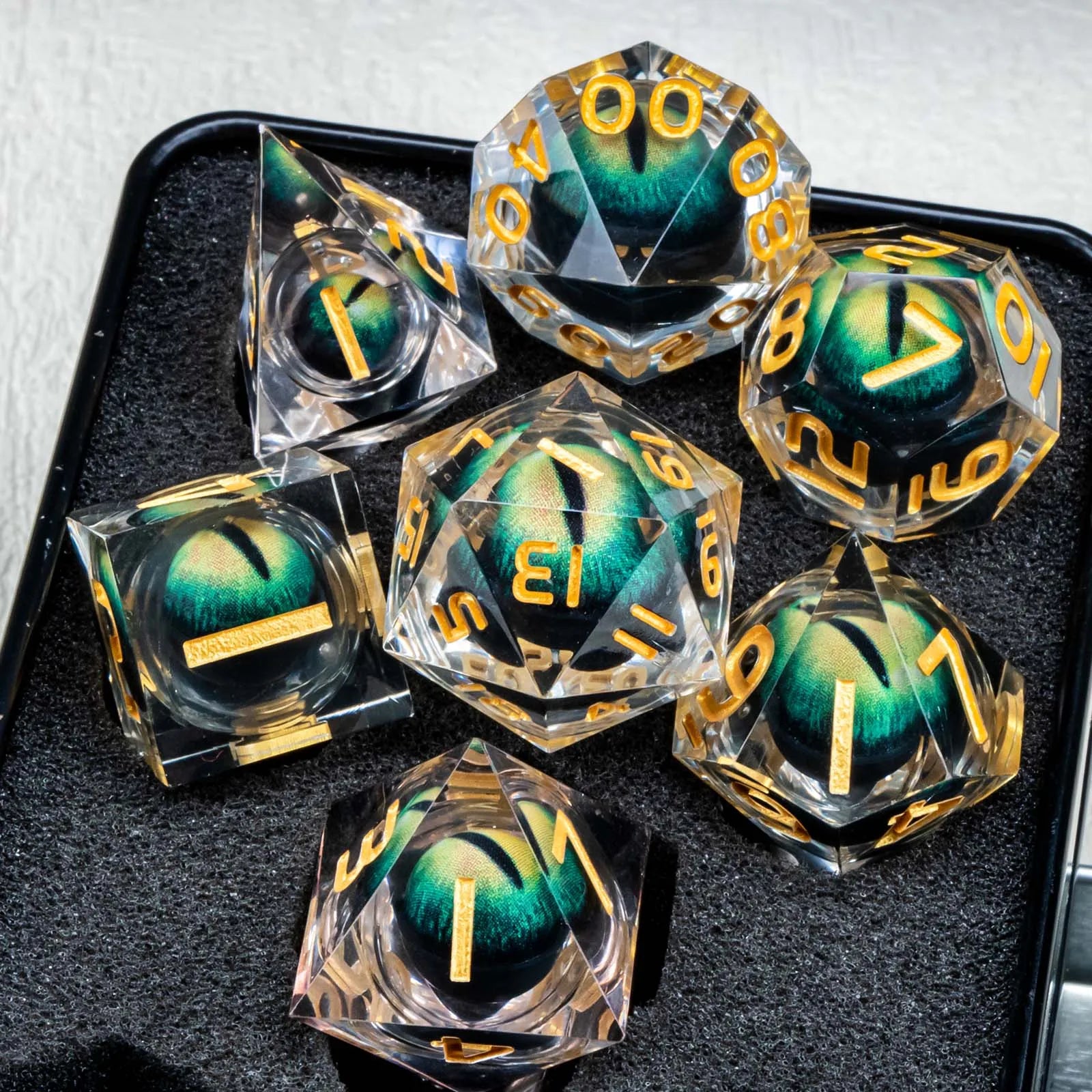 Ethereal Core – Liquid‑Core 7‑Piece Dice Set