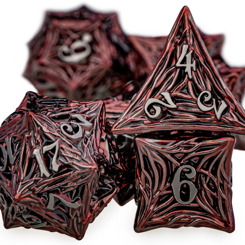 Ironflame – Metal 7‑Piece Dice Set