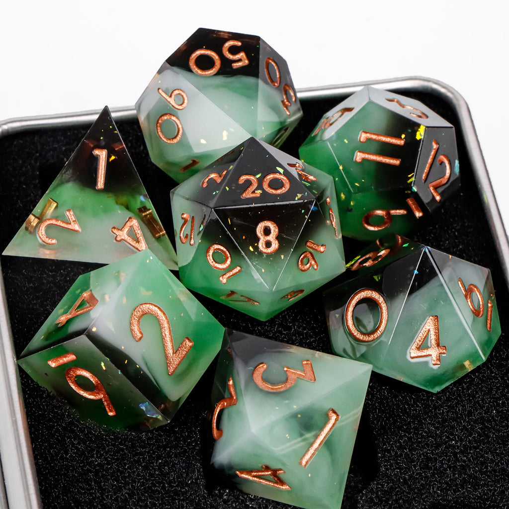 Moonlance – Resin 7‑Piece Dice Set