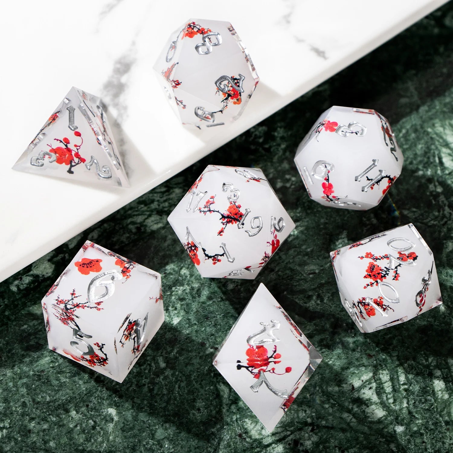 Arcane Halo – Resin 7‑Piece Dice Set