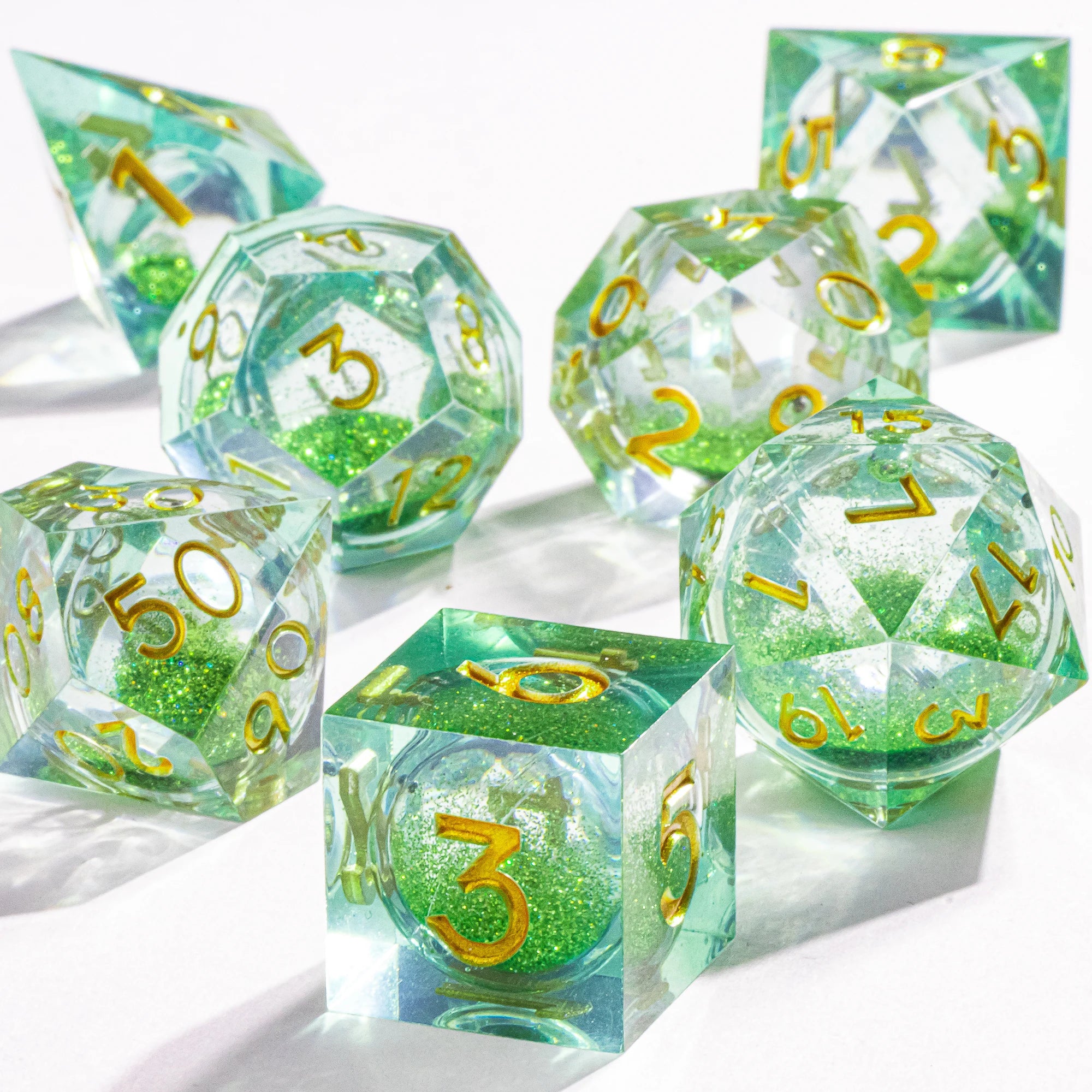 Infernal Pulse – Liquid‑Core 7‑Piece Dice Set