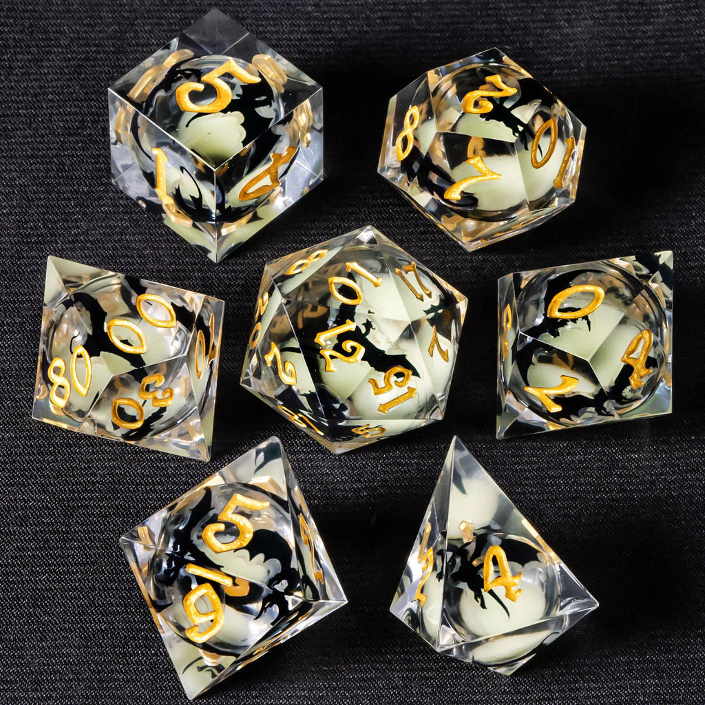 Voidwhisper – Liquid‑Core 7‑Piece Dice Set