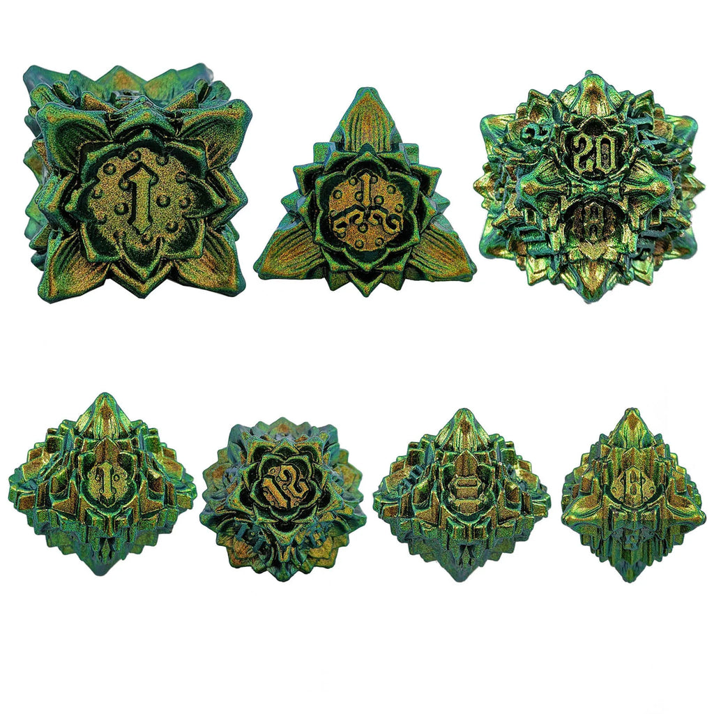 Arcane Aegis – Metal 7‑Piece Dice Set