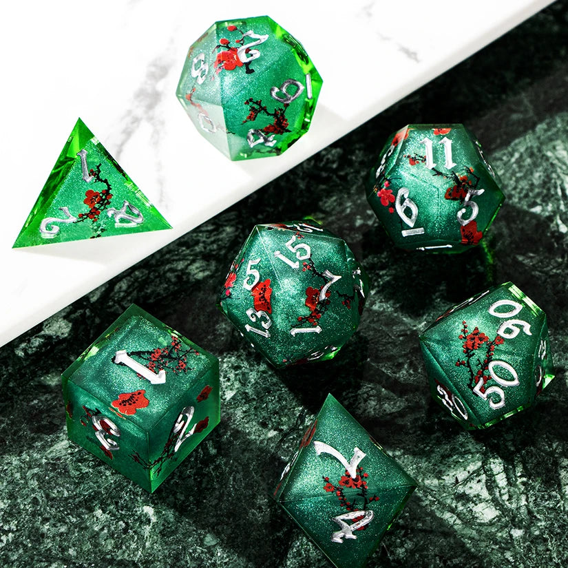 Arcane Halo – Resin 7‑Piece Dice Set