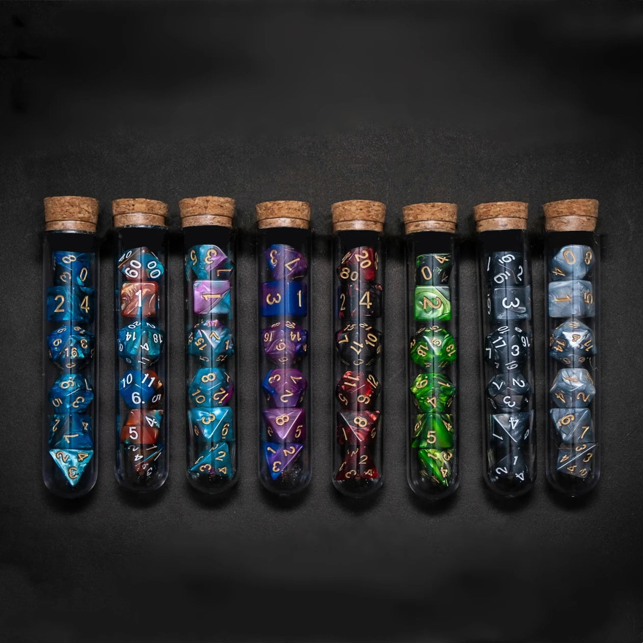Mystic Halo – 7‑Piece Dice Set