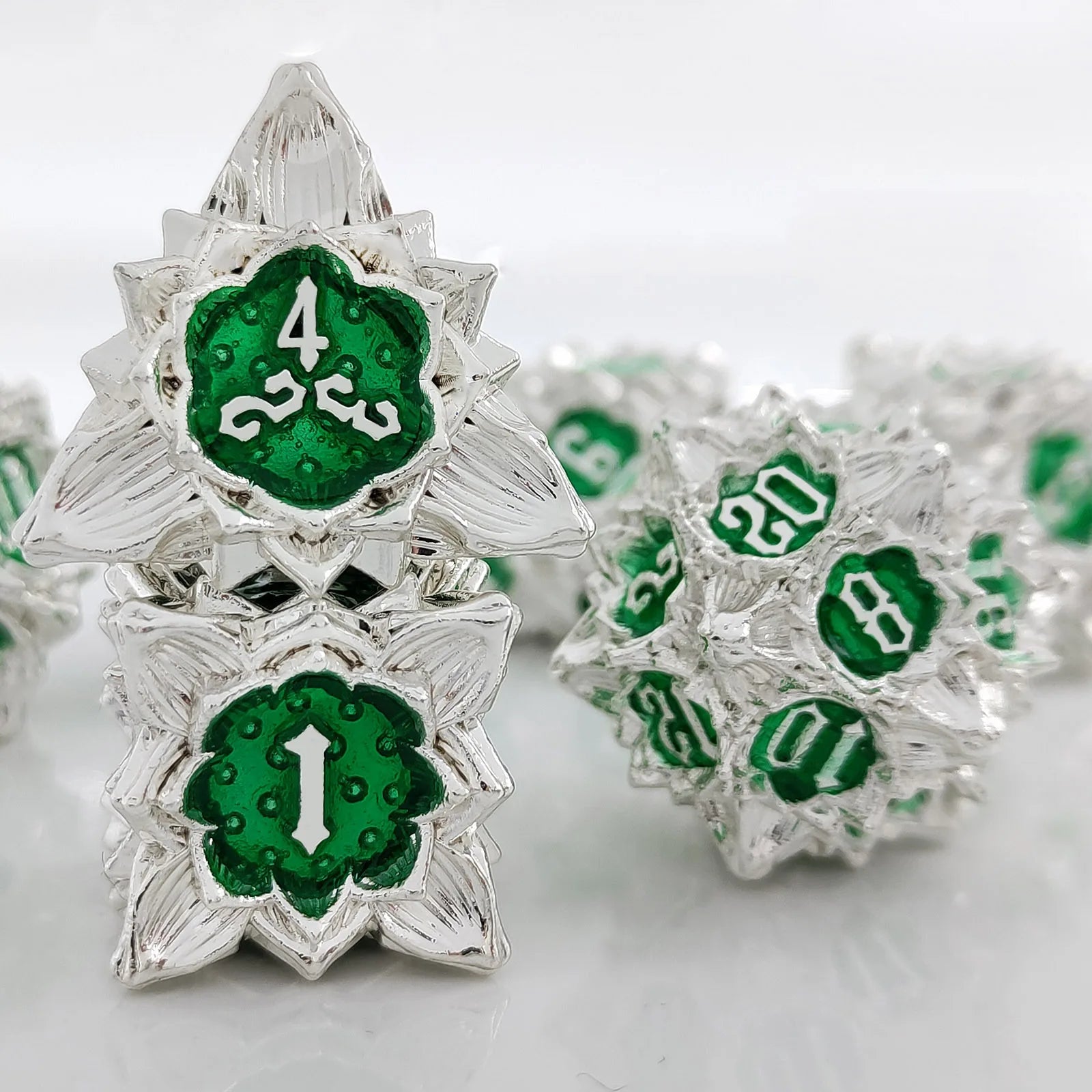 Arcane Aegis – Metal 7‑Piece Dice Set