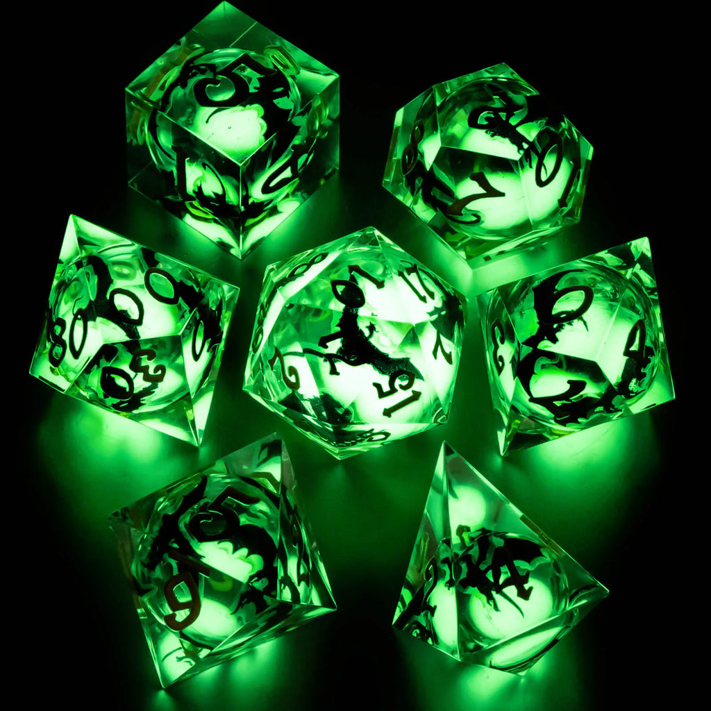 Voidwhisper – Liquid‑Core 7‑Piece Dice Set