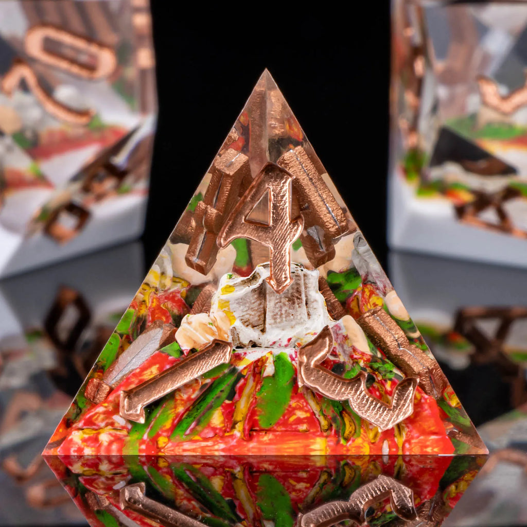 Sunshard – Resin 7‑Piece Dice Set