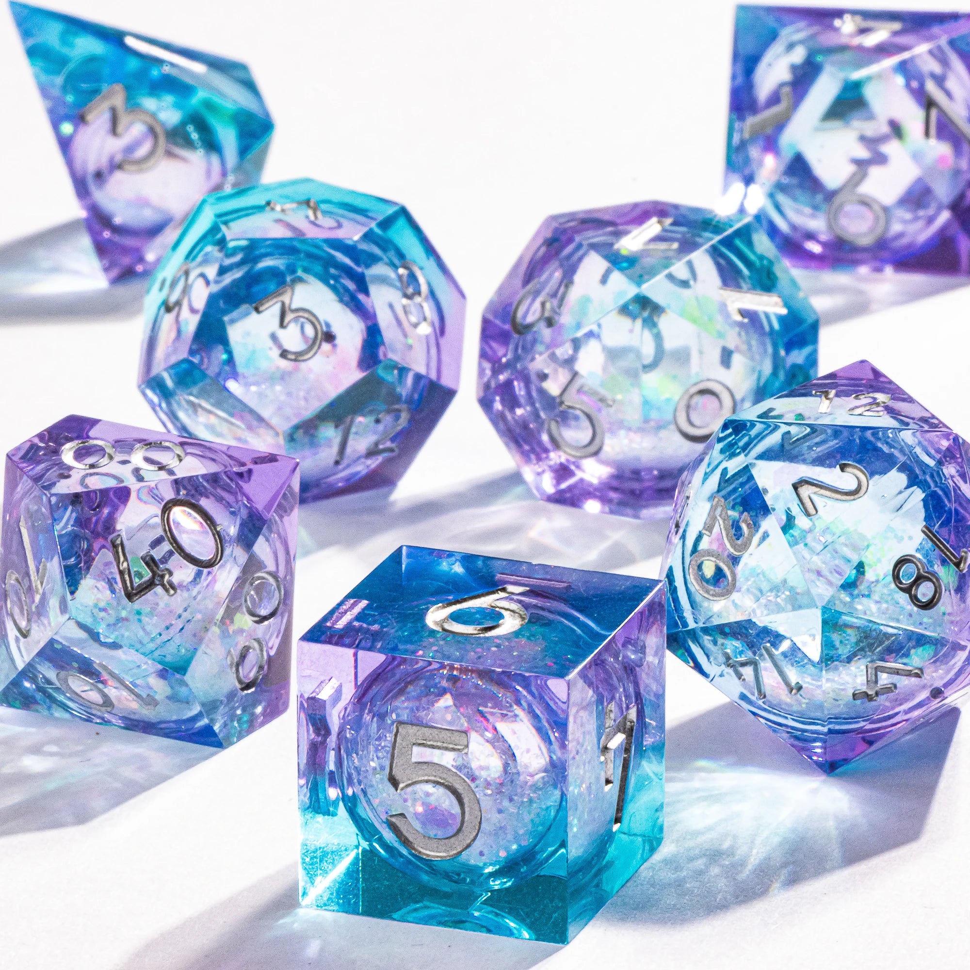 Infernal Pulse – Liquid‑Core 7‑Piece Dice Set