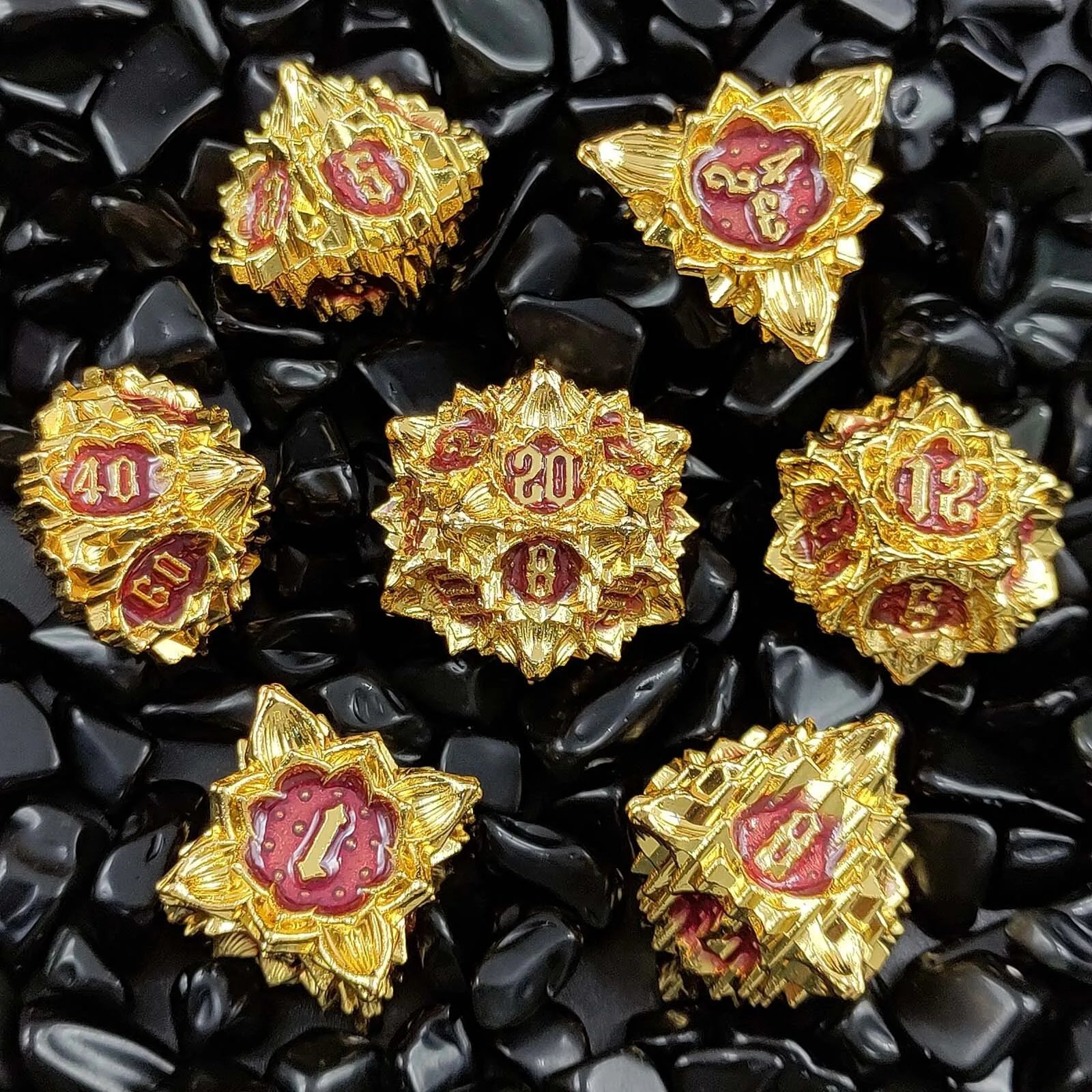 Arcane Aegis – Metal 7‑Piece Dice Set