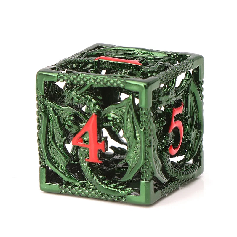 Flamecrest – Metal 7‑Piece Dice Set
