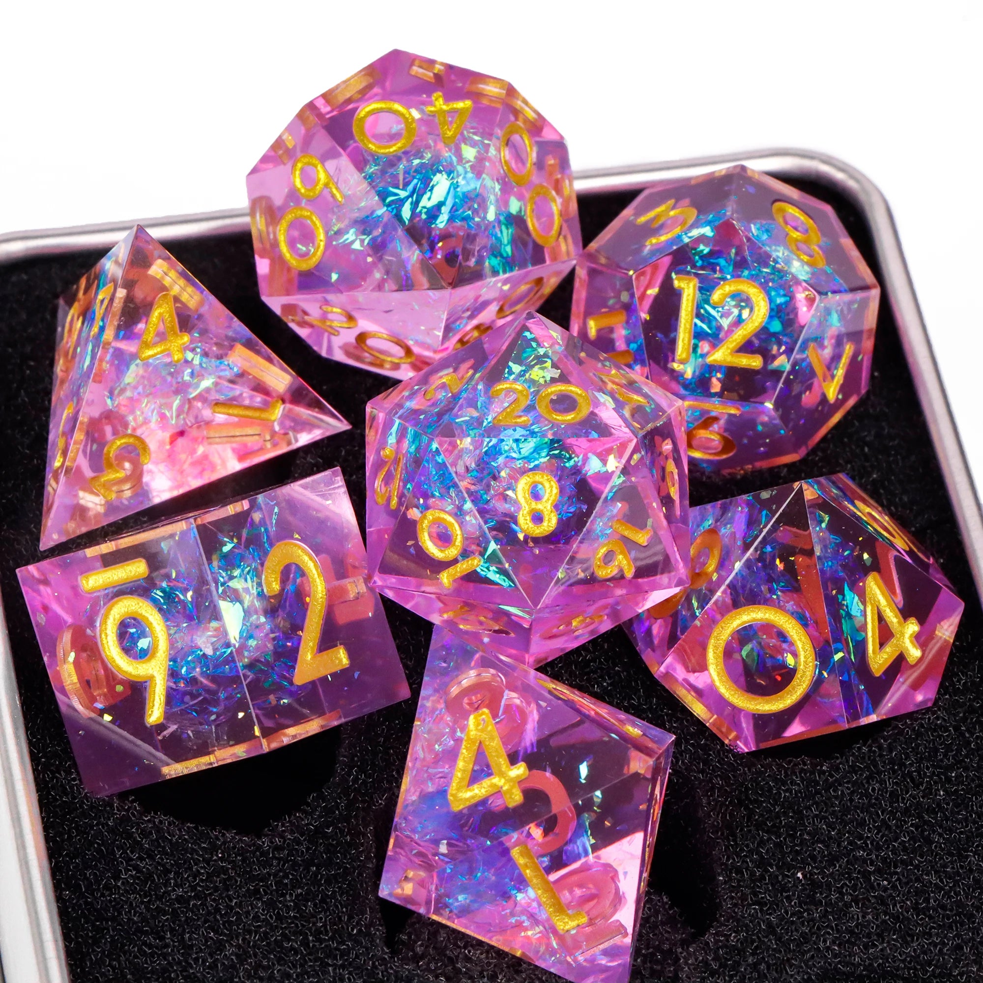 Moonlance – Resin 7‑Piece Dice Set