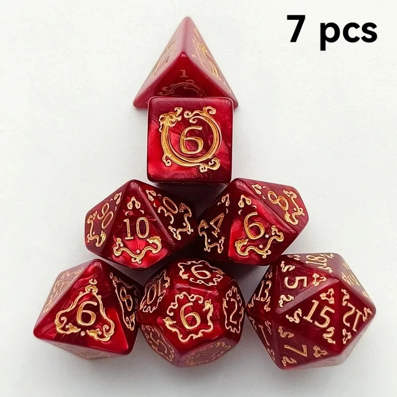 Crystal Veil – 7‑Piece Dice Set