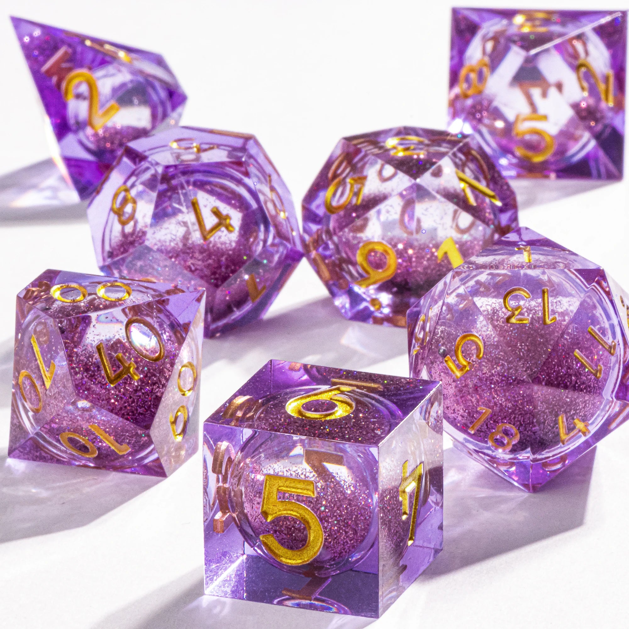 Infernal Pulse – Liquid‑Core 7‑Piece Dice Set