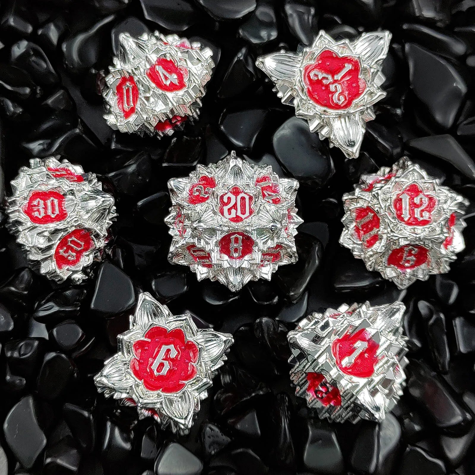 Arcane Aegis – Metal 7‑Piece Dice Set