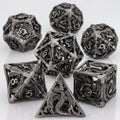 Flamecrest – Metal 7‑Piece Dice Set