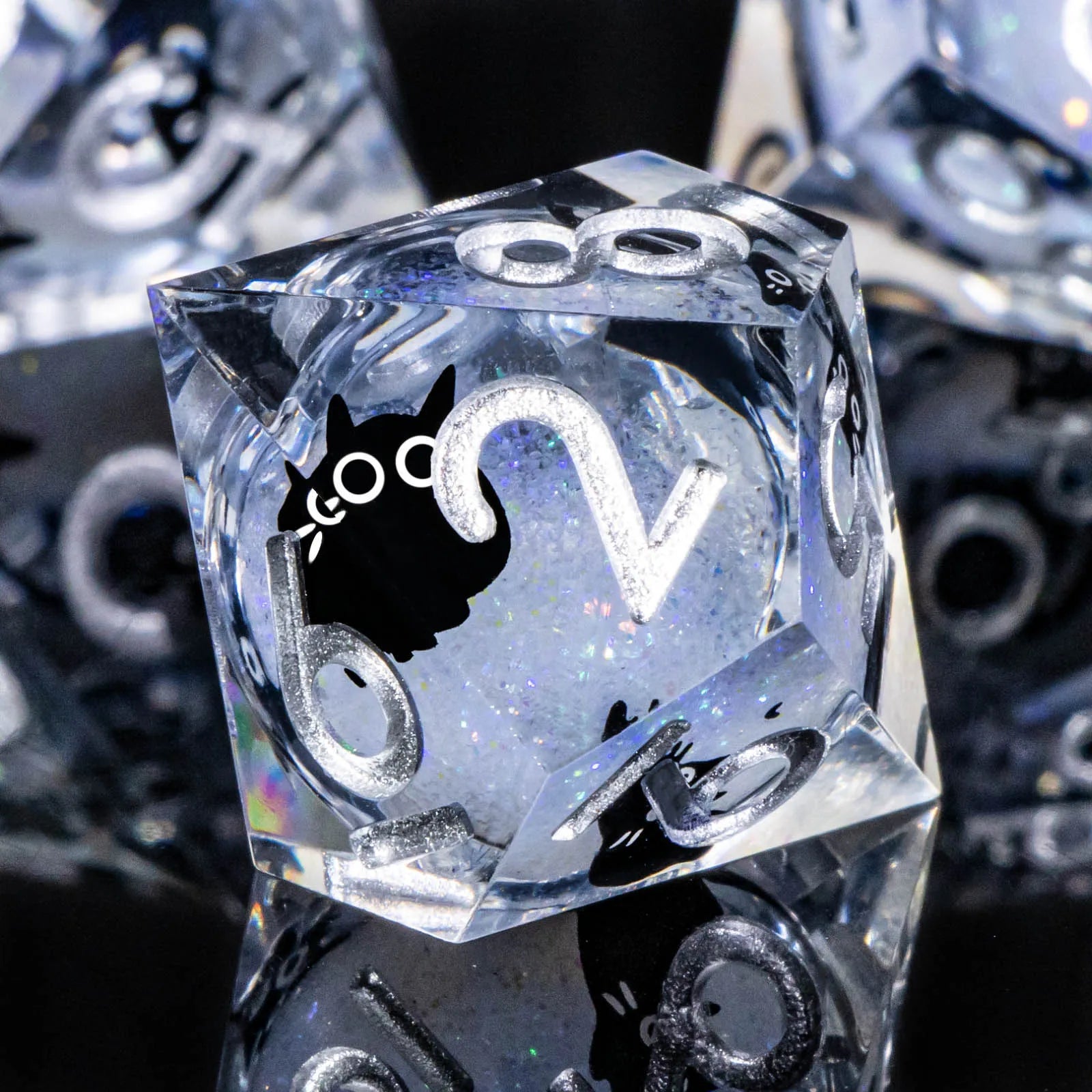 Glacierborn – Liquid‑Core 7‑Piece Dice Set