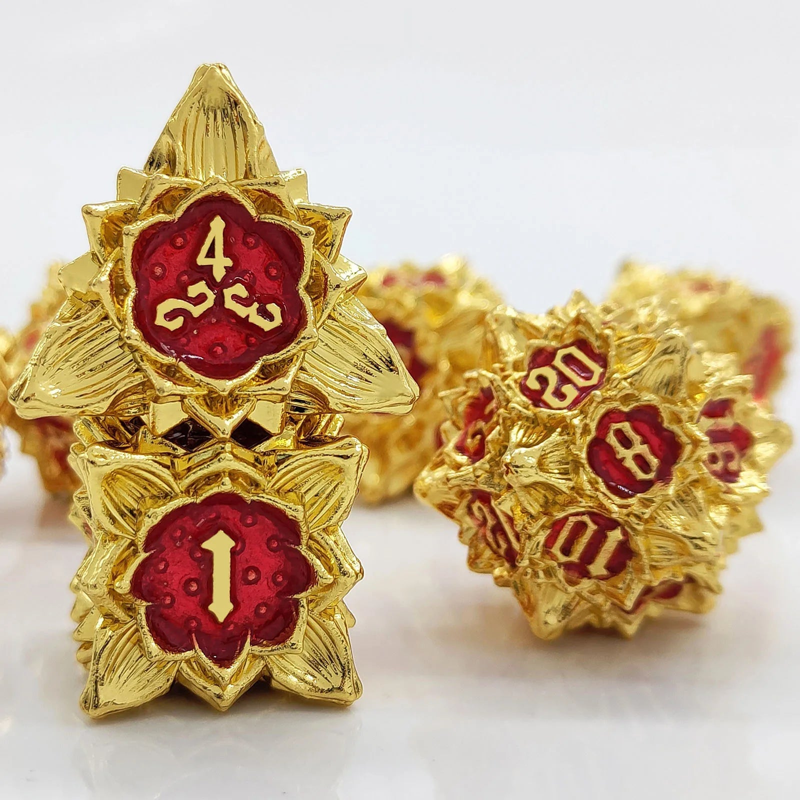 Arcane Aegis – Metal 7‑Piece Dice Set