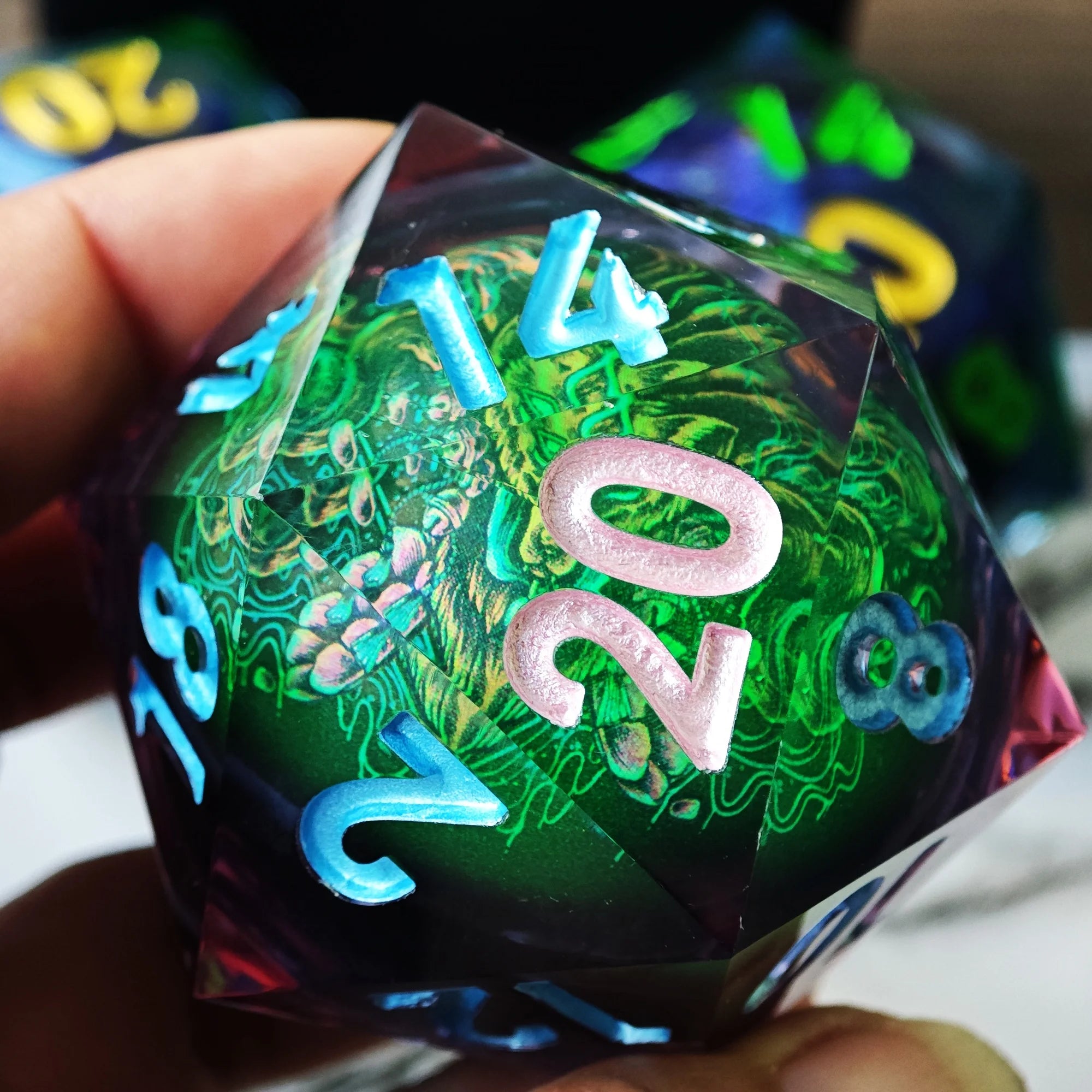 Arcane Hex – Resin 7‑Piece Dice Set