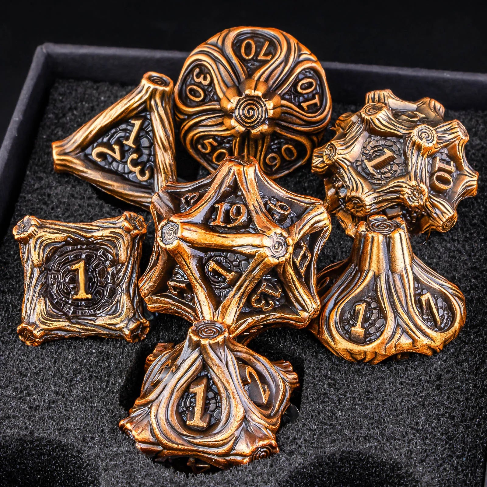 Shadowspire – Metal 7‑Piece Dice Set