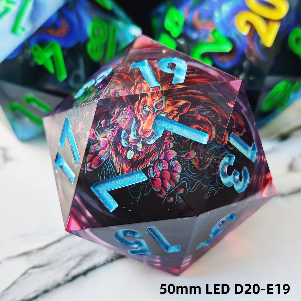 Arcane Hex – Resin 7‑Piece Dice Set