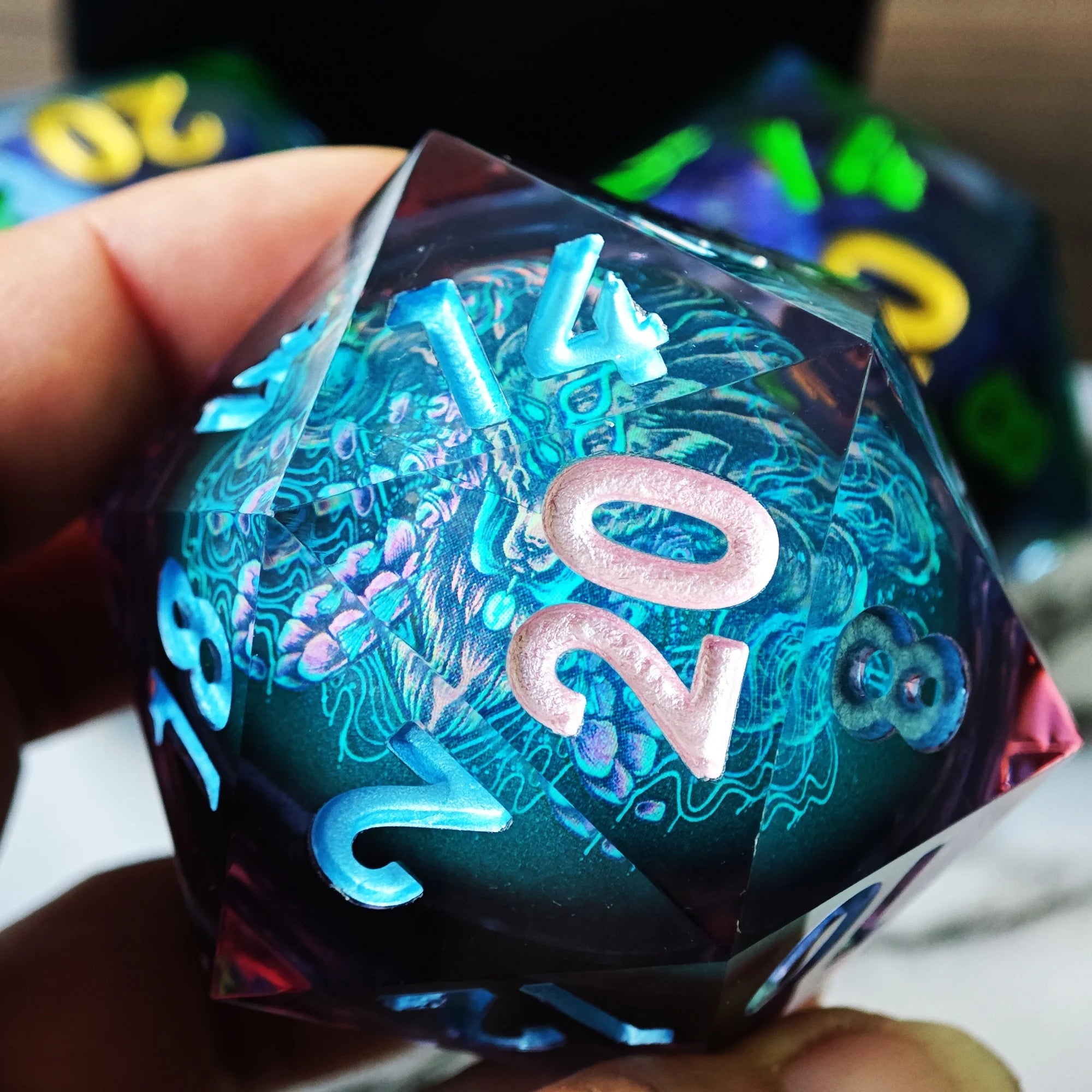 Arcane Hex – Resin 7‑Piece Dice Set