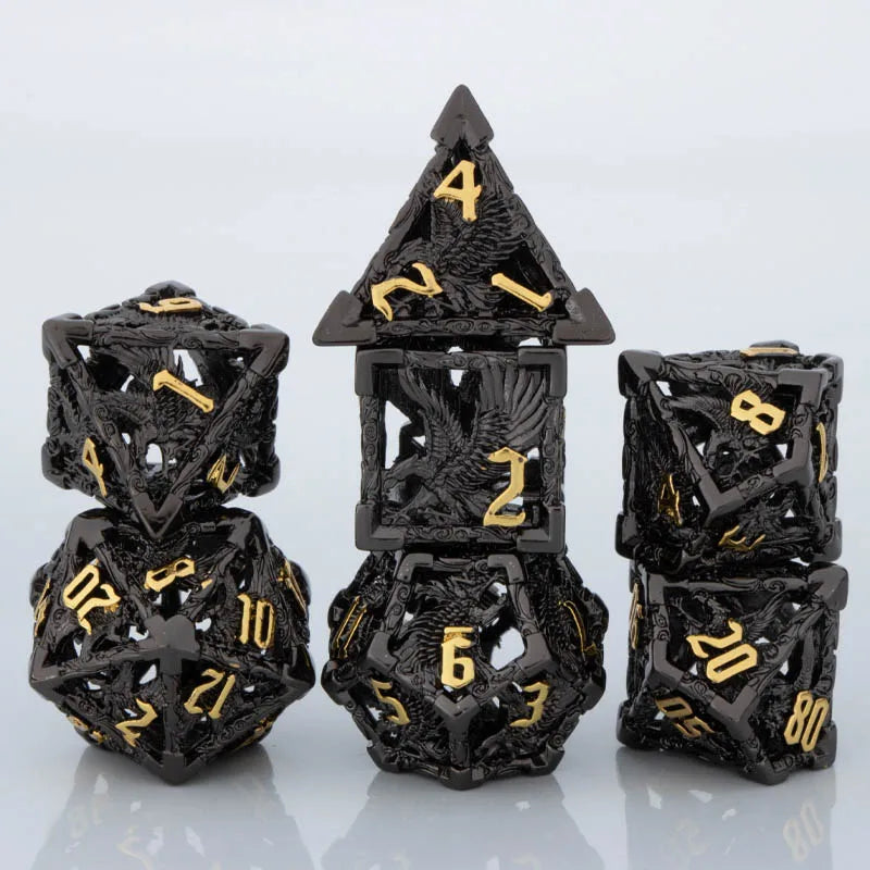 Shadowspire – Metal 7‑Piece Dice Set