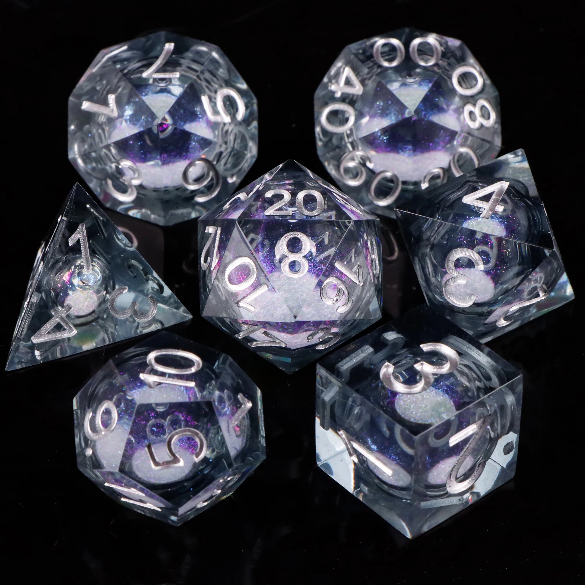 Stormglass – Liquid‑Core 7‑Piece Dice Set