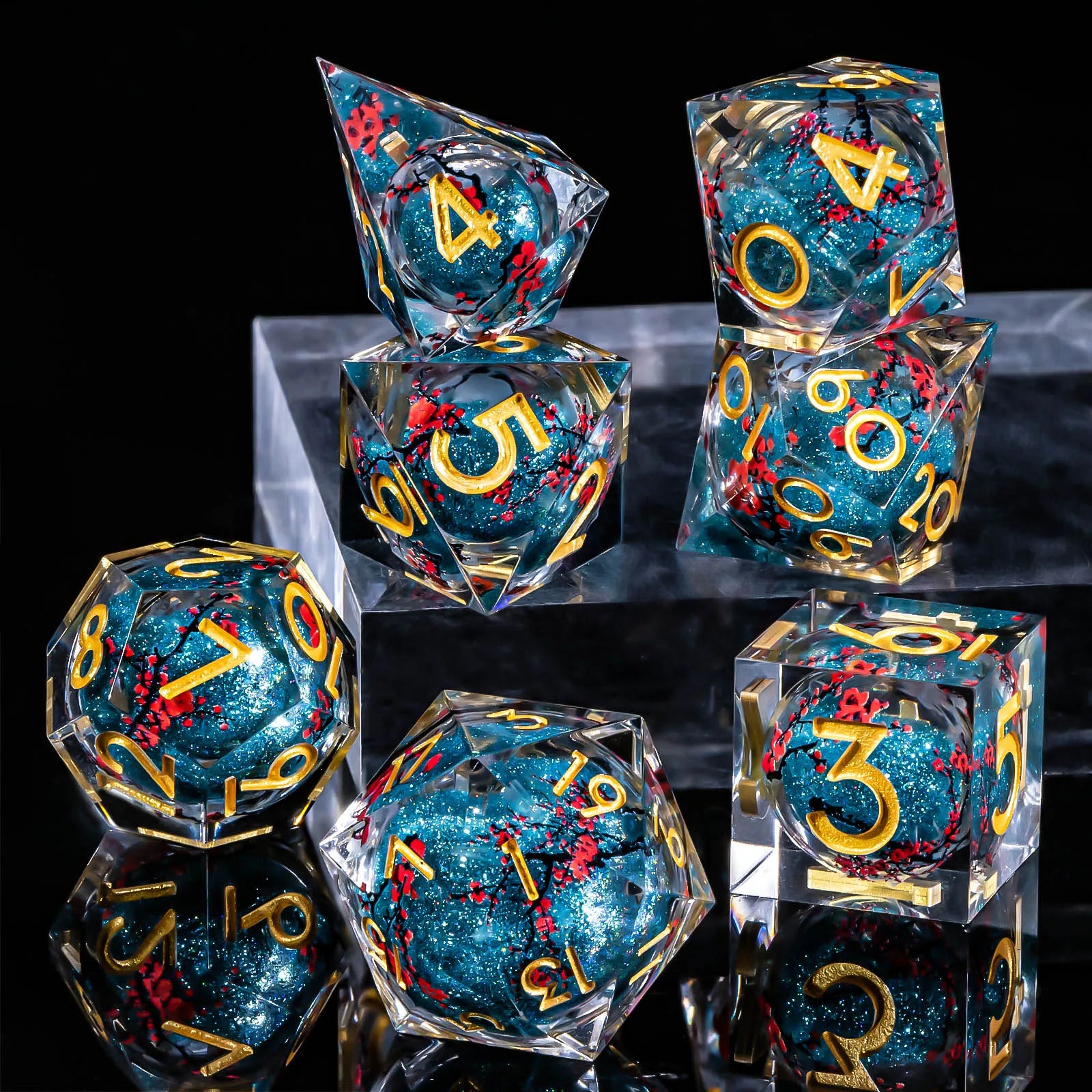 Voidwhisper – Liquid‑Core 7‑Piece Dice Set