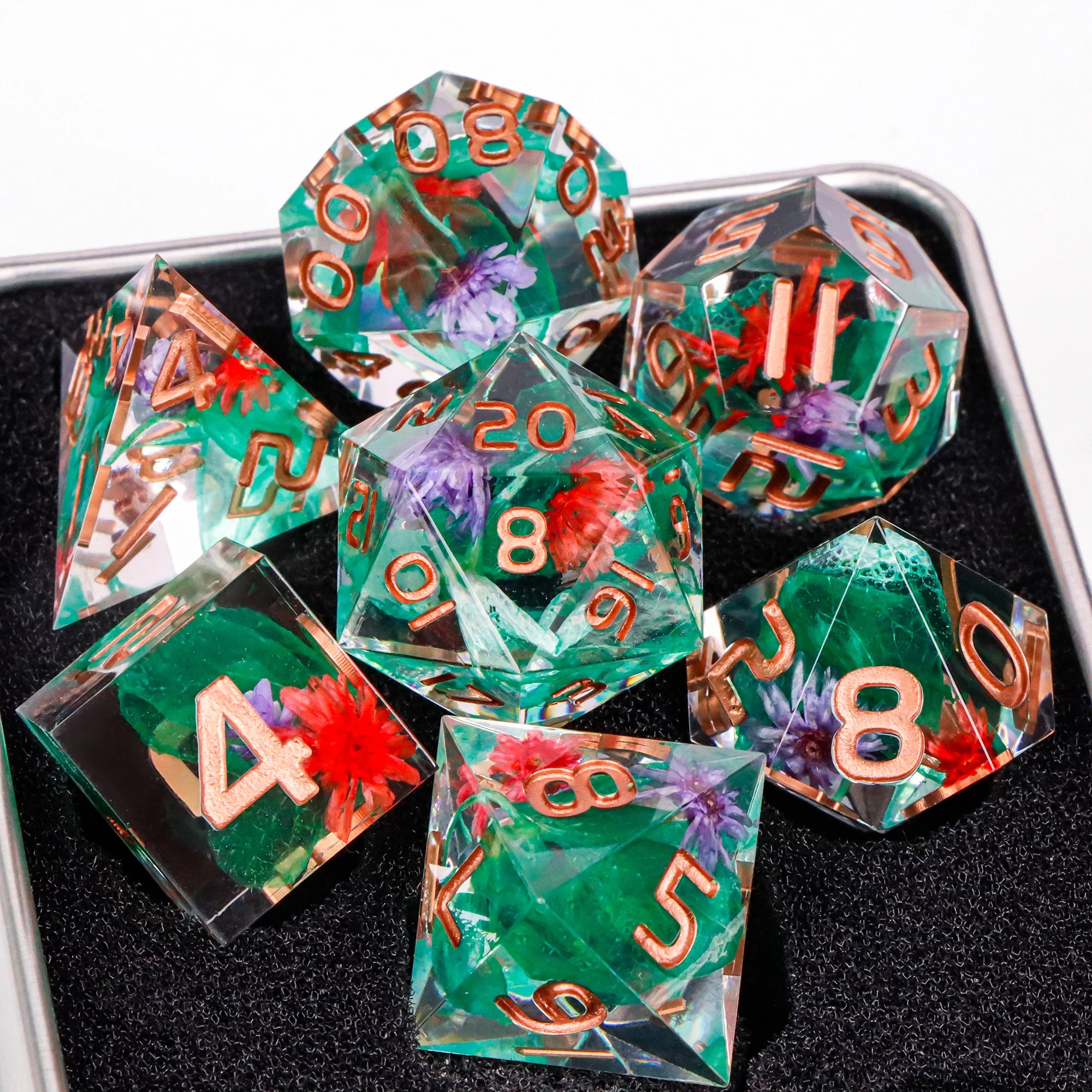 Moonlance – Resin 7‑Piece Dice Set