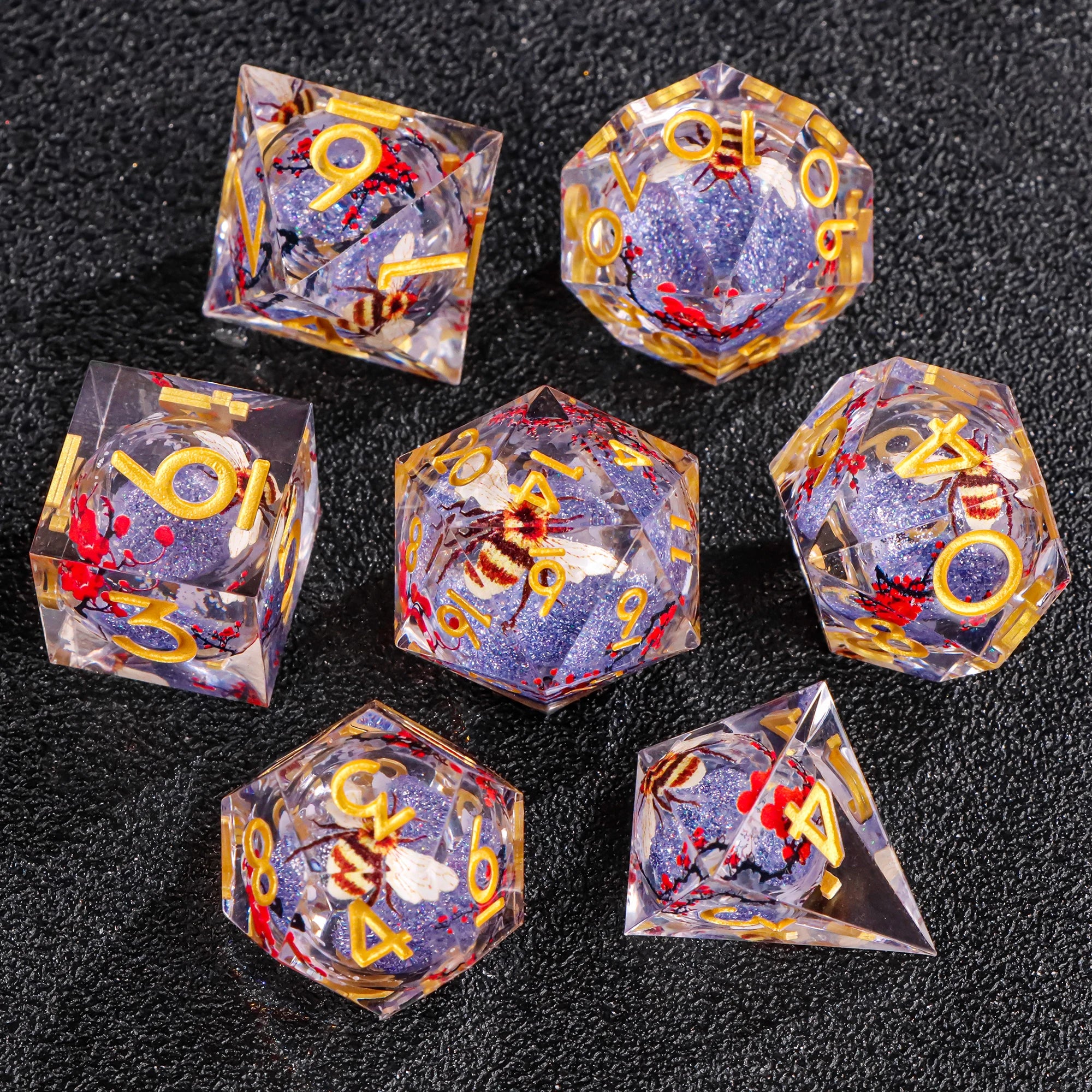 Moonlance – Resin 7‑Piece Dice Set