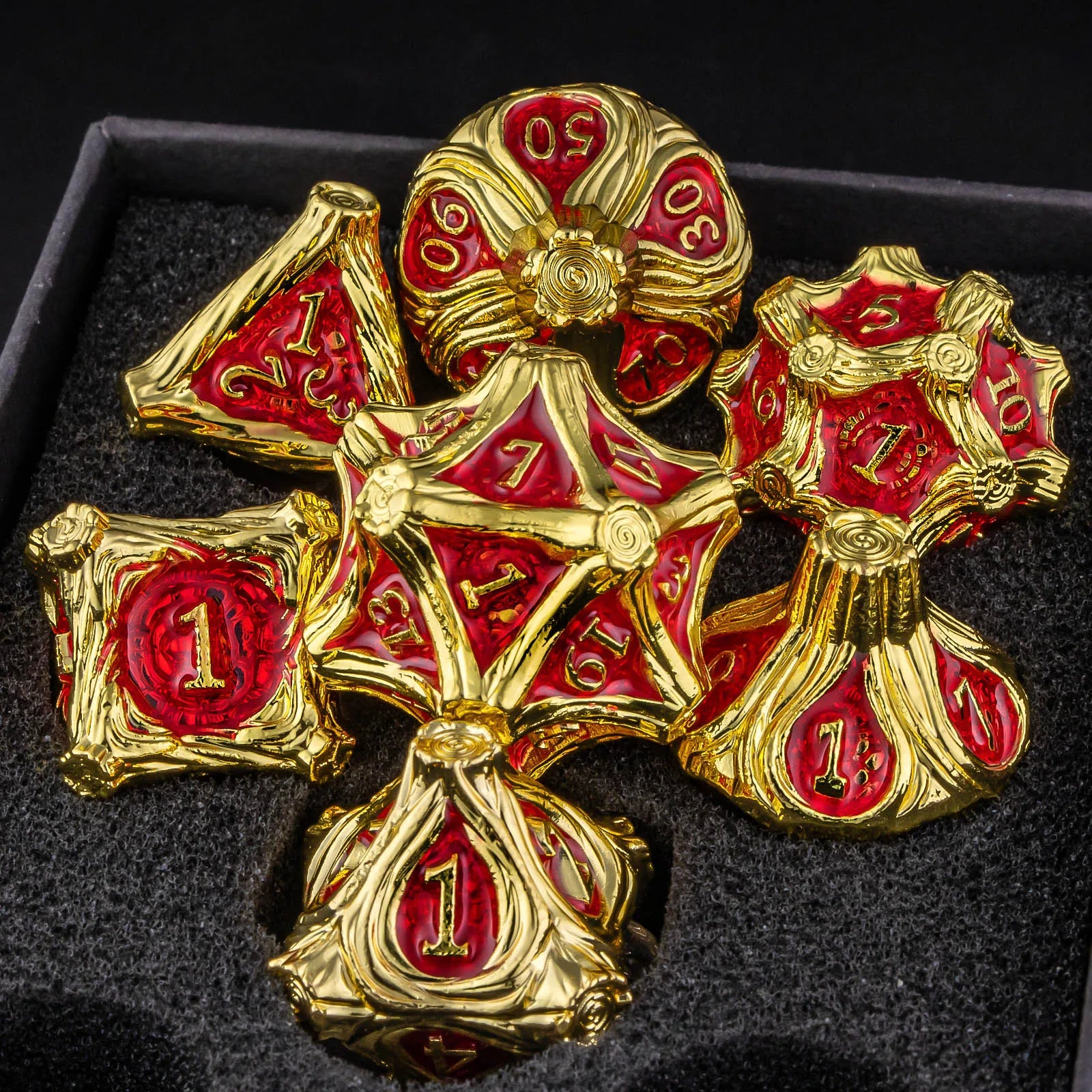 Shadowspire – Metal 7‑Piece Dice Set