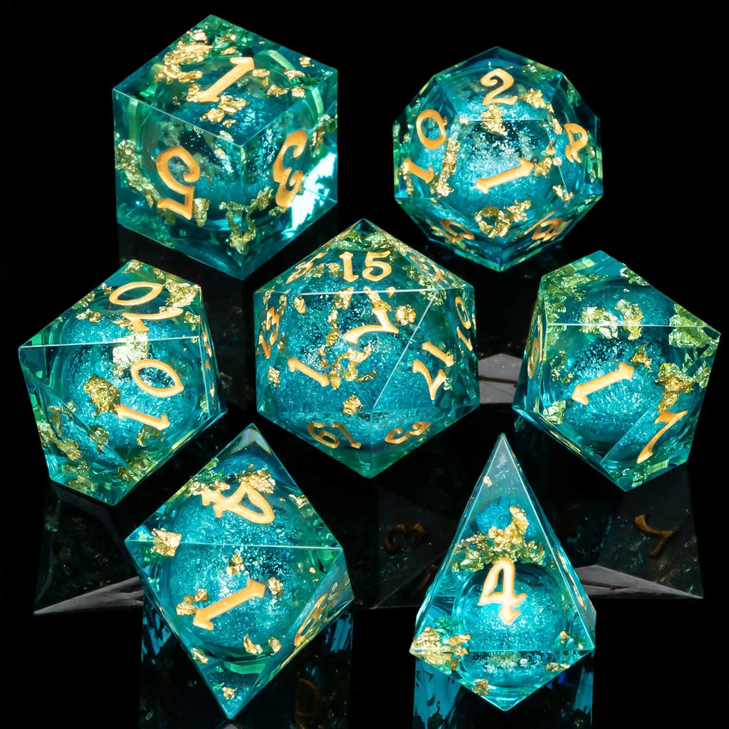 Shadowspire – Metal 7‑Piece Dice Set