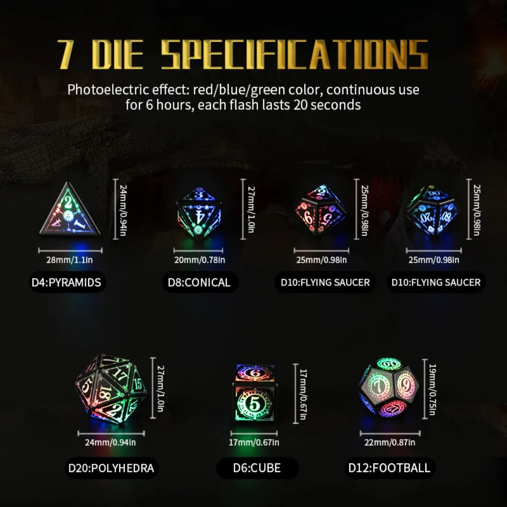 Mystic Veil – 7‑Piece Dice Set