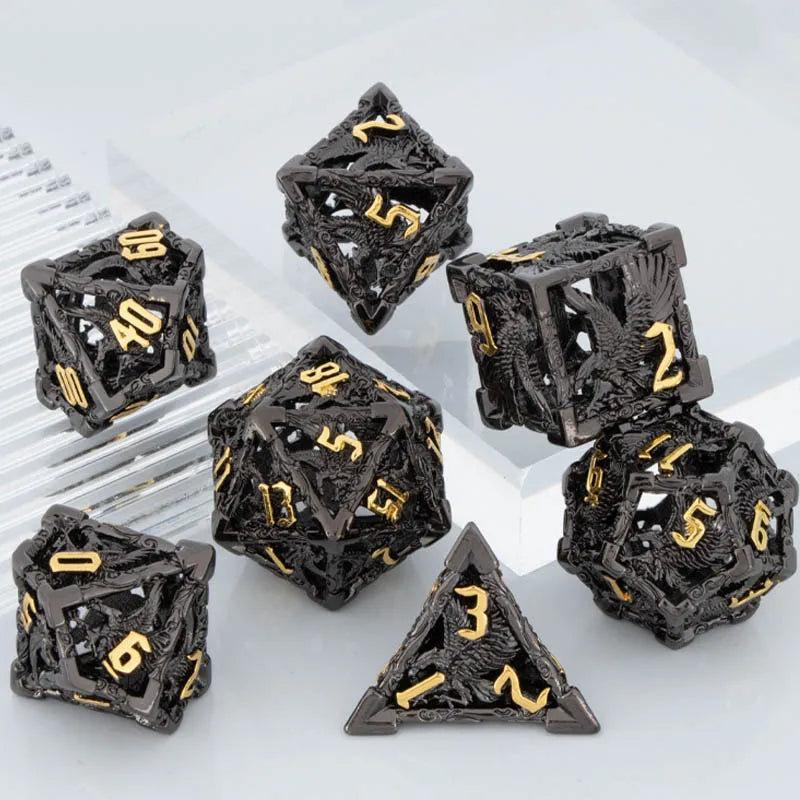 Shadowspire – Metal 7‑Piece Dice Set