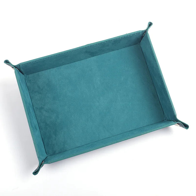 Ethereal Veil – Leather & Velvet Folding Dice Tray