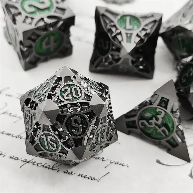 Runestone Forge – Metal 7‑Piece Dice Set