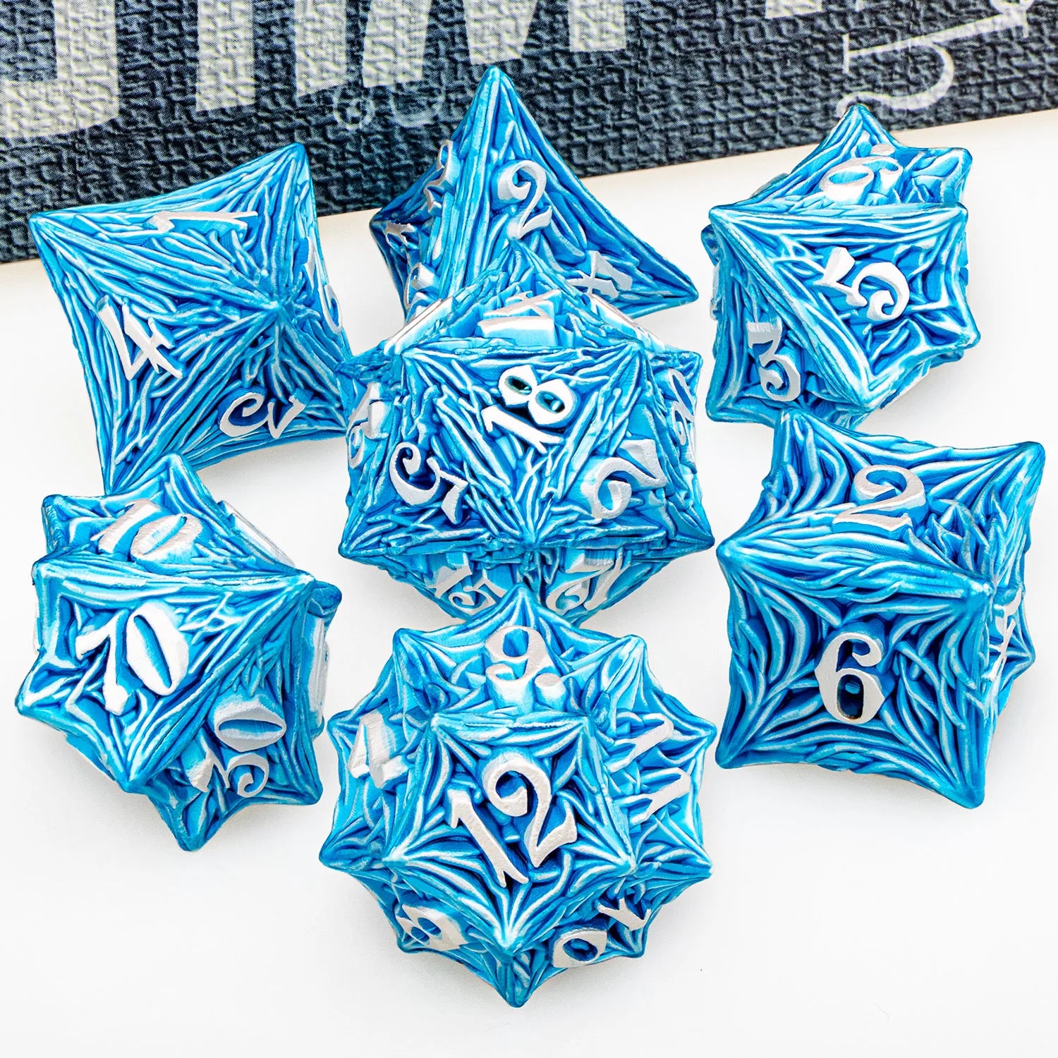 Ironflame – Metal 7‑Piece Dice Set