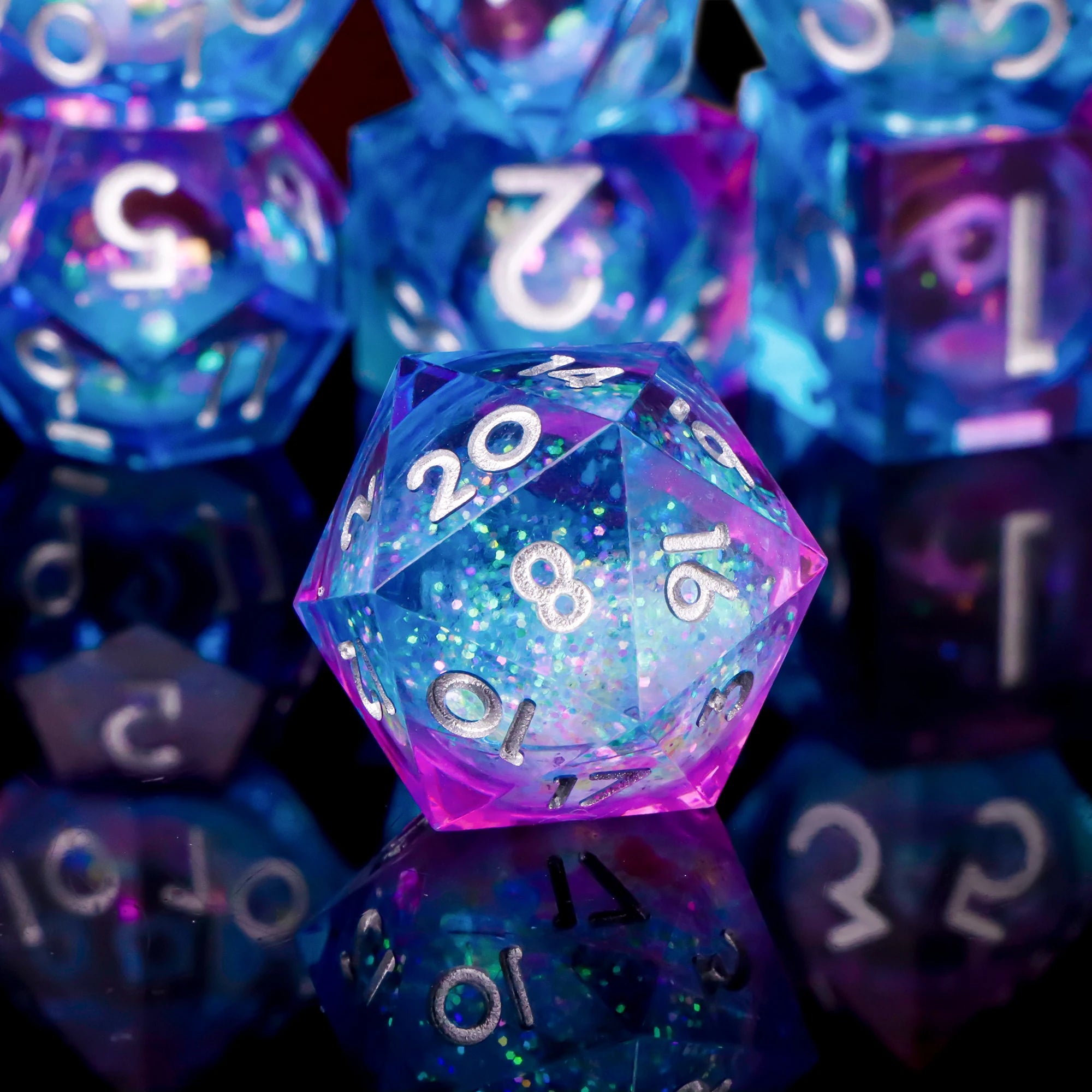 Stormglass – Liquid‑Core 7‑Piece Dice Set