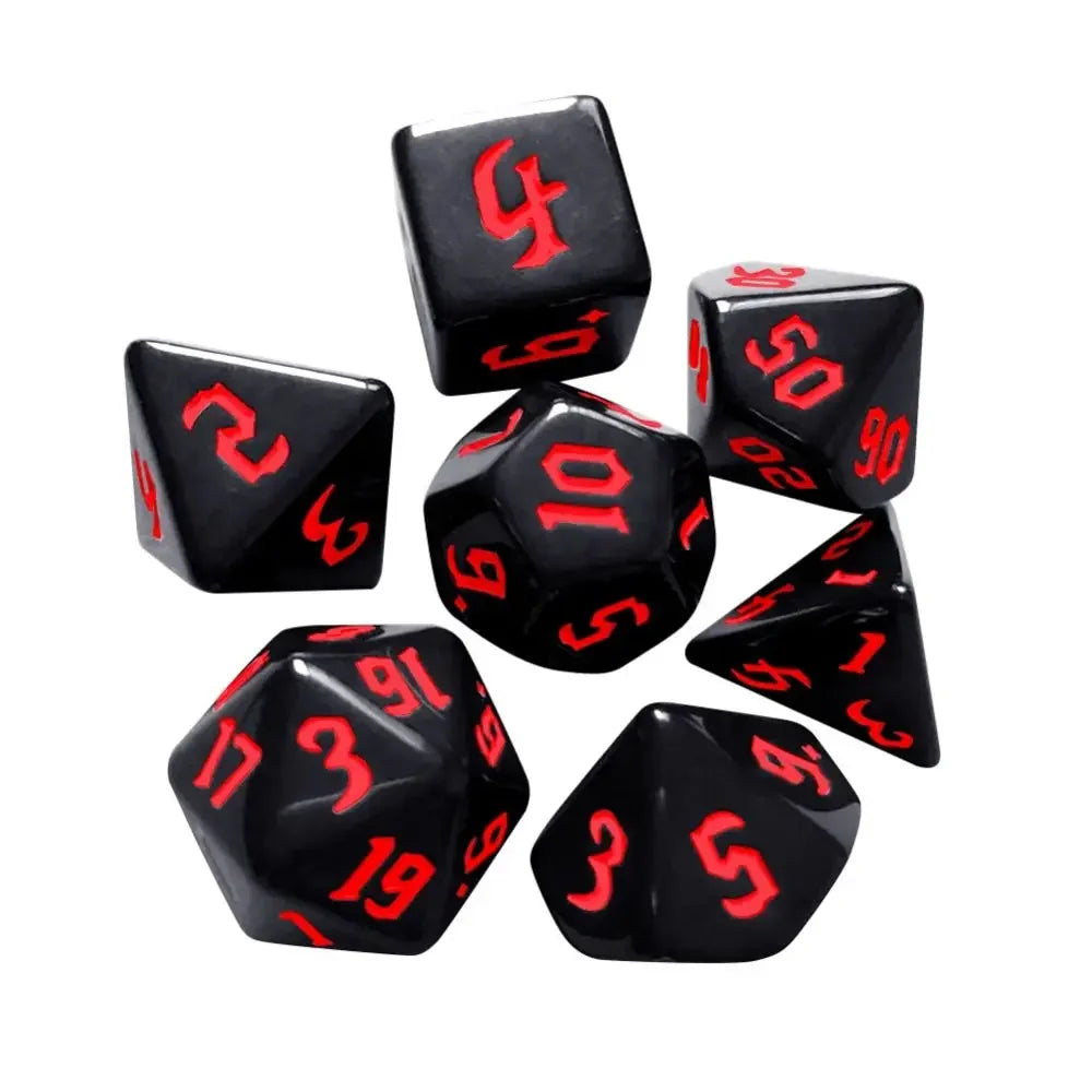 Infernal Aegis – 7‑Piece Dice Set