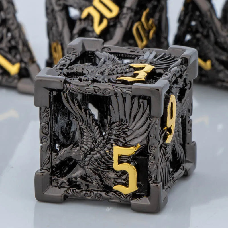 Shadowspire – Metal 7‑Piece Dice Set