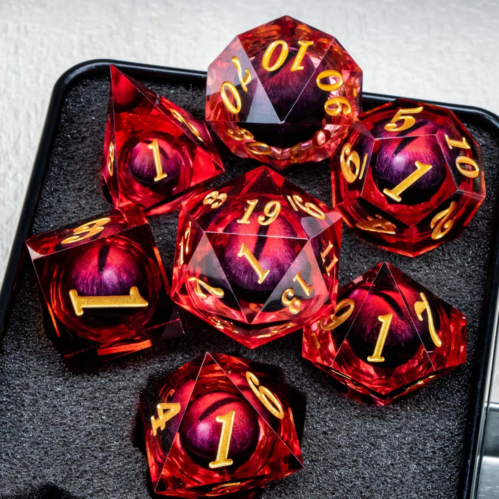 Ethereal Core – Liquid‑Core 7‑Piece Dice Set