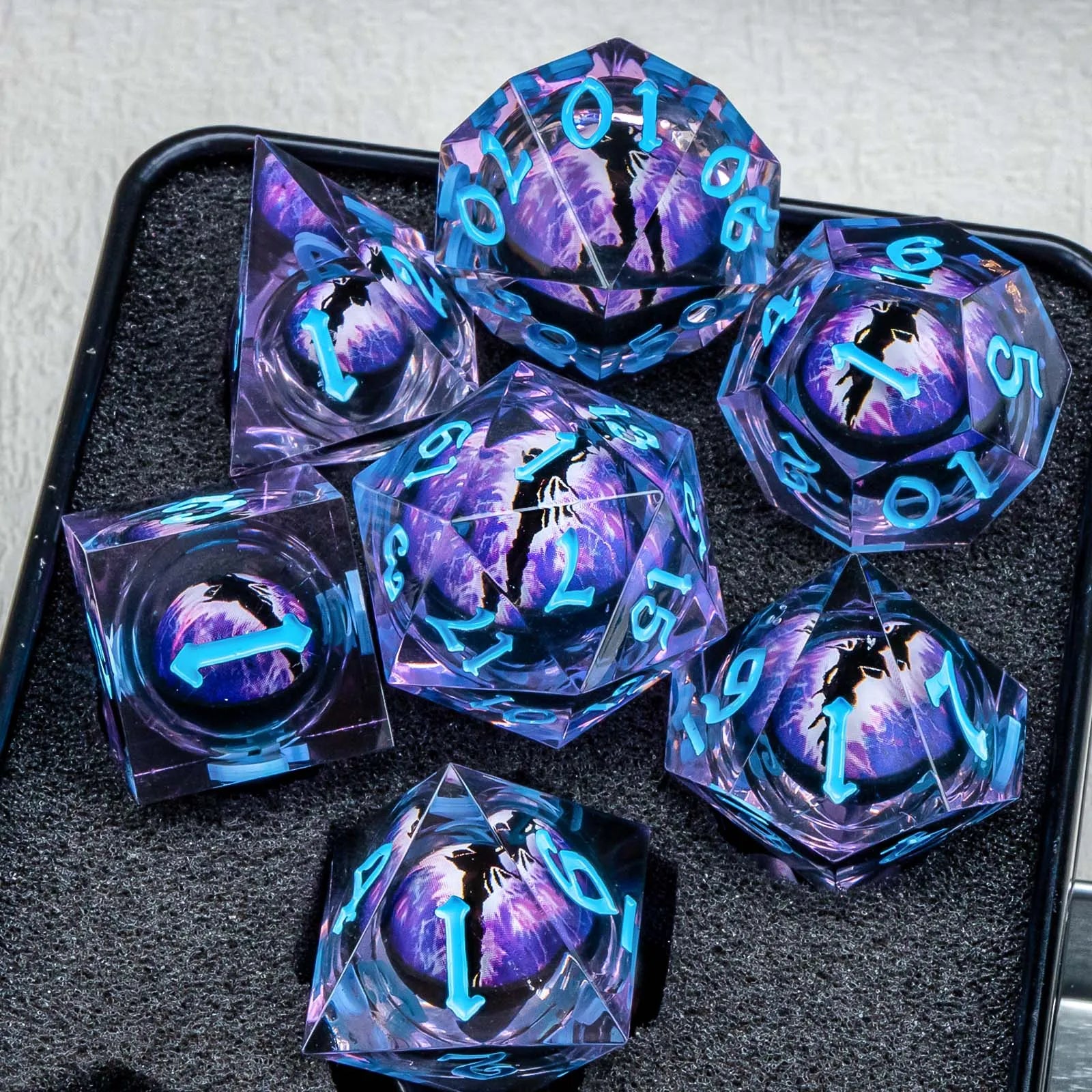 Ethereal Core – Liquid‑Core 7‑Piece Dice Set