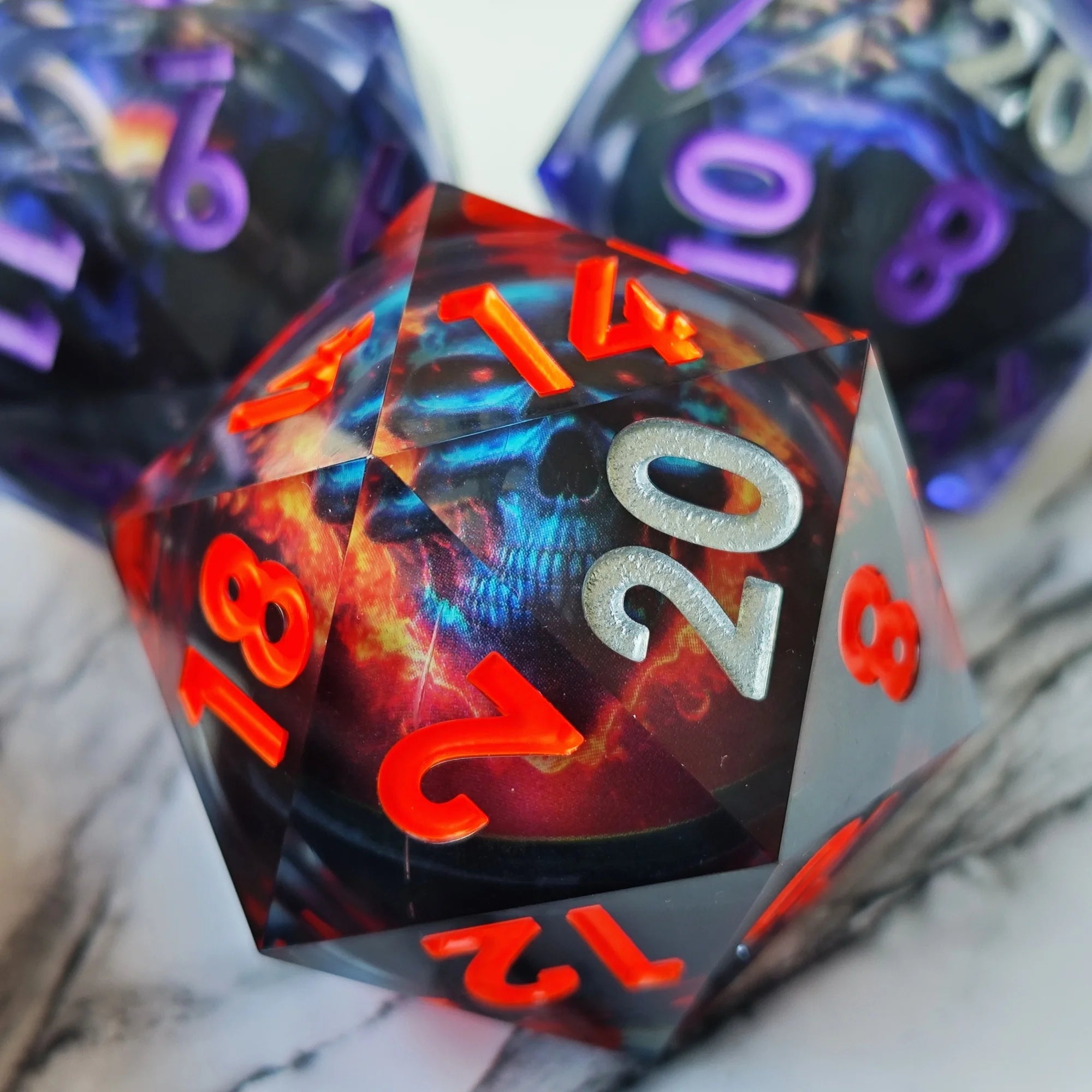 Arcane Hex – Resin 7‑Piece Dice Set